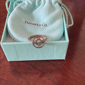 Tiffany & Co. Sterling Silver Ring with Roman Numeral Wheel